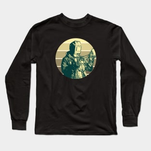 Welder drawing with retro style Long Sleeve T-Shirt